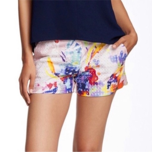 Trina Turk Corbin Eyelet Shorts EUC - Picture 1 of 14